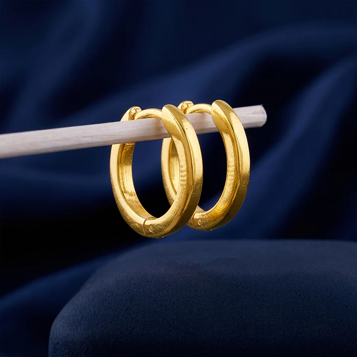 Golden Shine Hoop Earrings - Image 2