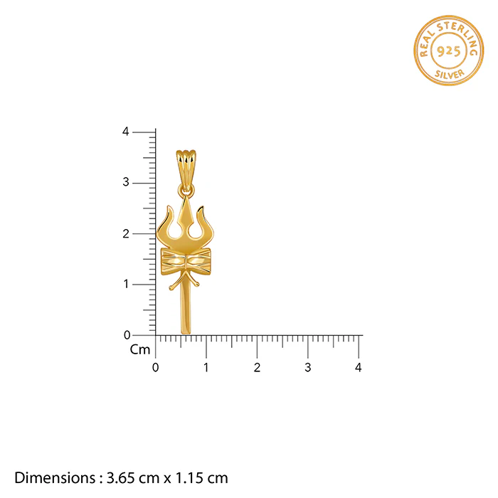 Golden Shiva Trishul Pendant With Box Chain - Image 5