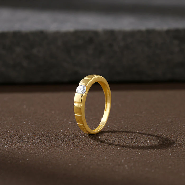 Golden Signature Stone Ring For Him - Image 2