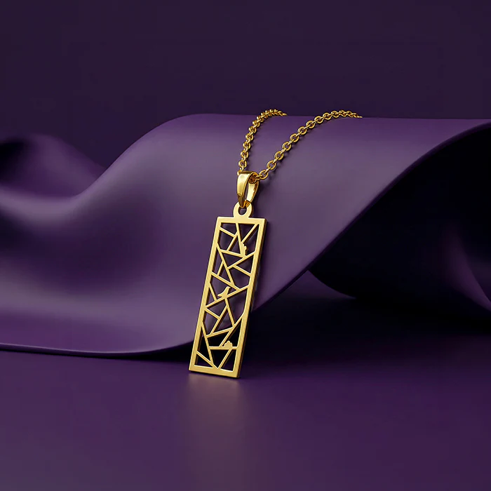 Golden Silk Circuit Pendant With Link Chain - Image 2