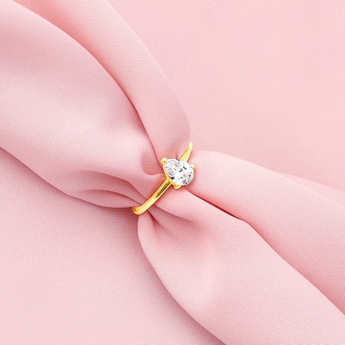 Golden Simple Zirconia Ring - Image 2