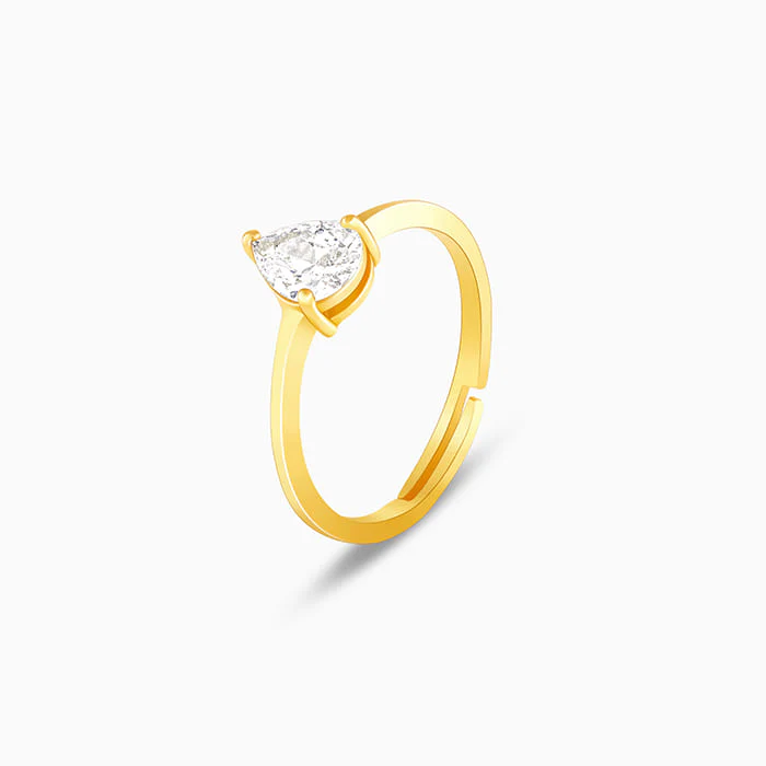Golden Simple Zirconia Ring - Image 4