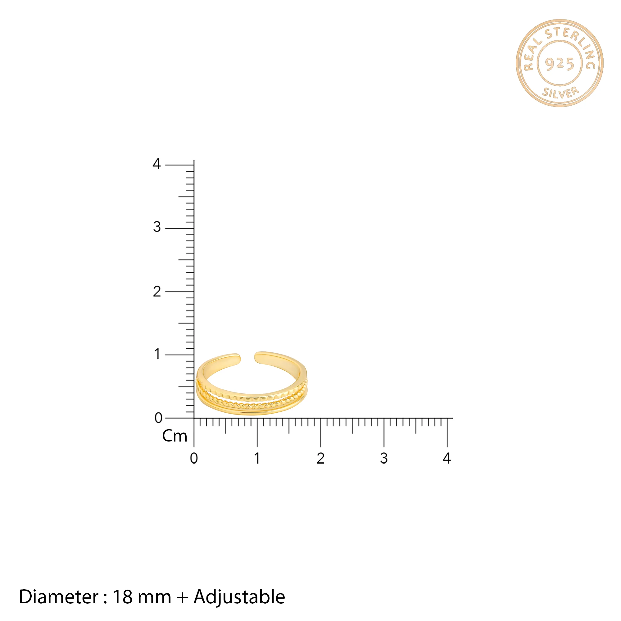 Golden Simplistic Angelic Ring - Image 4
