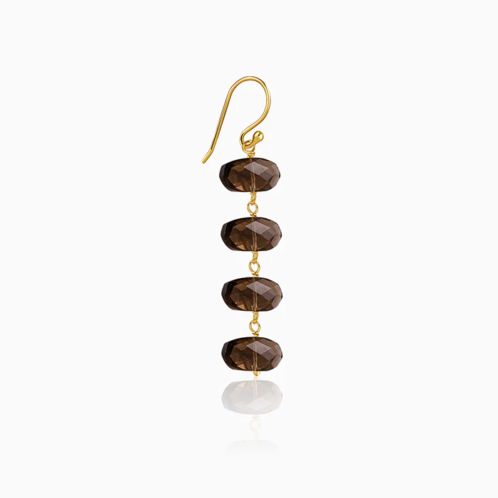 Golden Smoky Cascade Dangler Earrings - Image 4