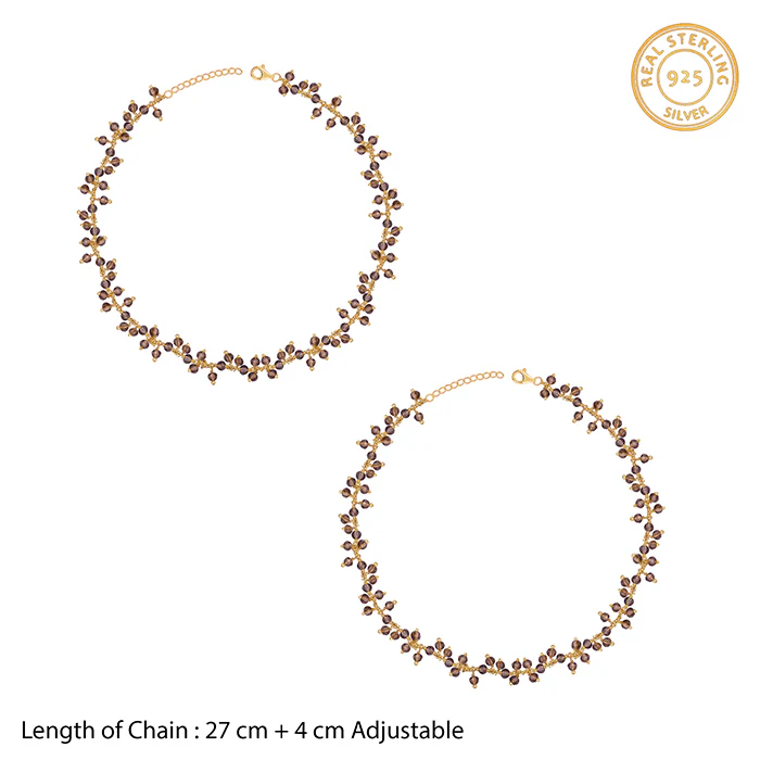 Golden Smoky Quartz Anklet - Image 4