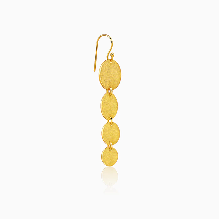 Golden Solar Cascade Dangler Earrings - Image 4