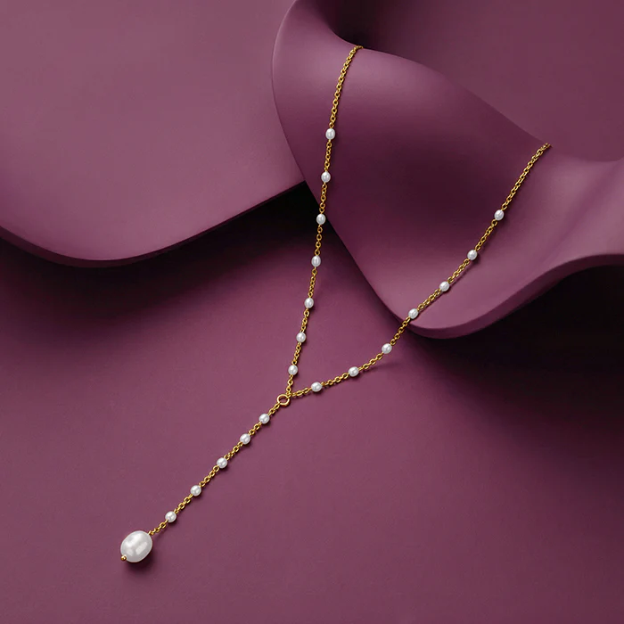 Golden Sophie Pearl Lariat Necklace - Image 2