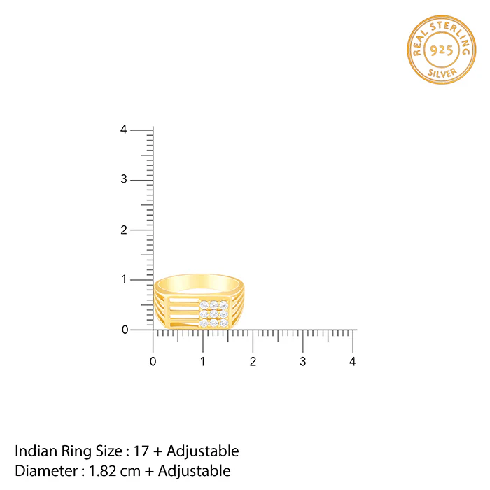 Golden Square in Rectangle Ring For Him - Image 6