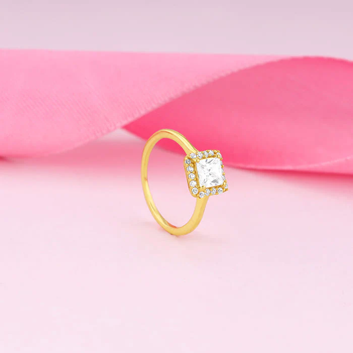 Golden Square Gem Ring - Image 2