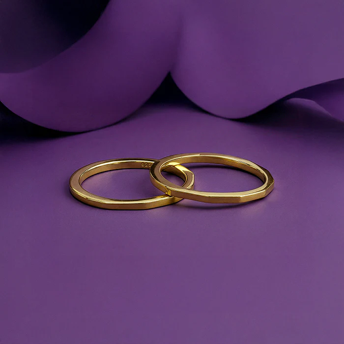 Golden Stack Rings (Size 12) - Image 2