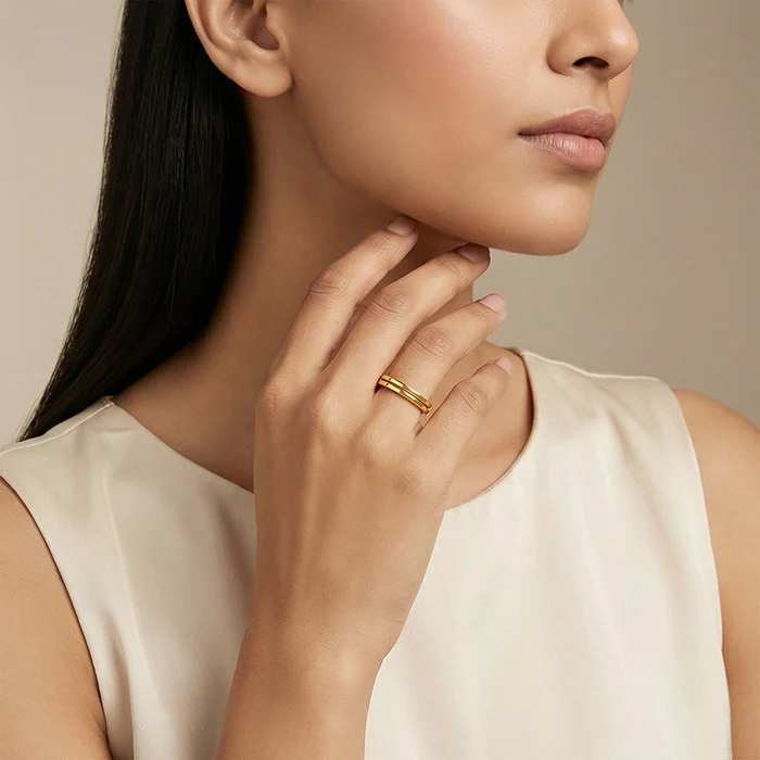 Golden Stack Rings (Size 12) - Image 4