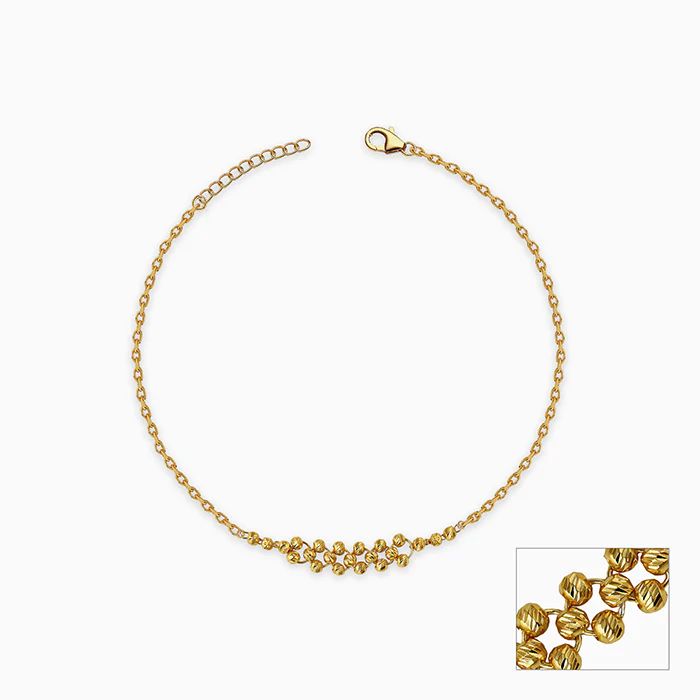 Golden Stream Bead Anklet - Image 3