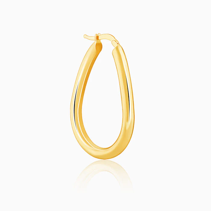 Golden Tapered Hoop Earrings - Image 4