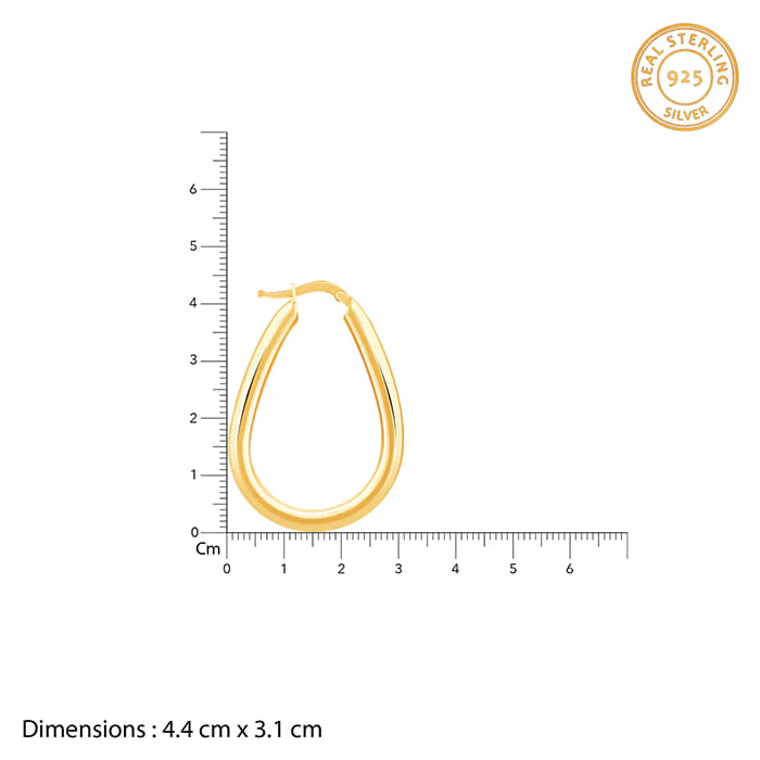Golden Tapered Hoop Earrings - Image 5