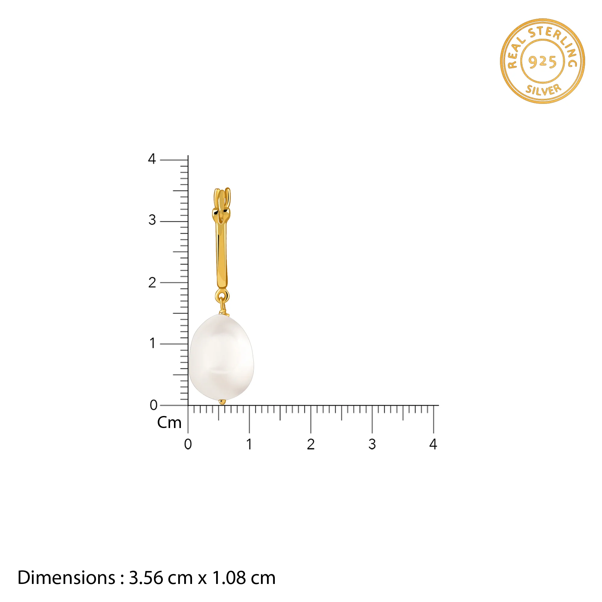 Golden Thelma Pearl Drop Earrings - Image 5