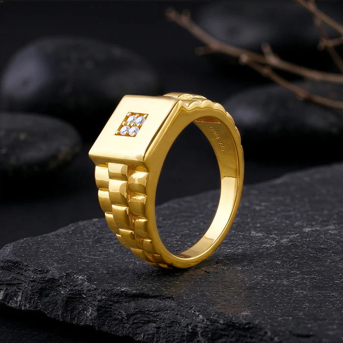 Golden Titan Square Ring For Him (Size 19) - Image 2