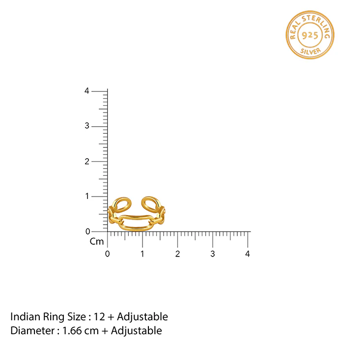 Golden Toggle Adjustable Ring (Size 12) - Image 4
