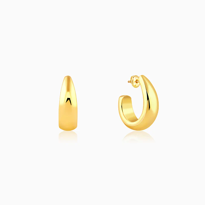Golden Trendy Hoop Earrings