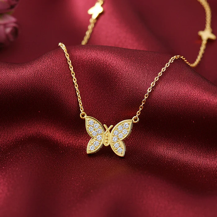 Golden Triple Flutter Necklace - Image 2