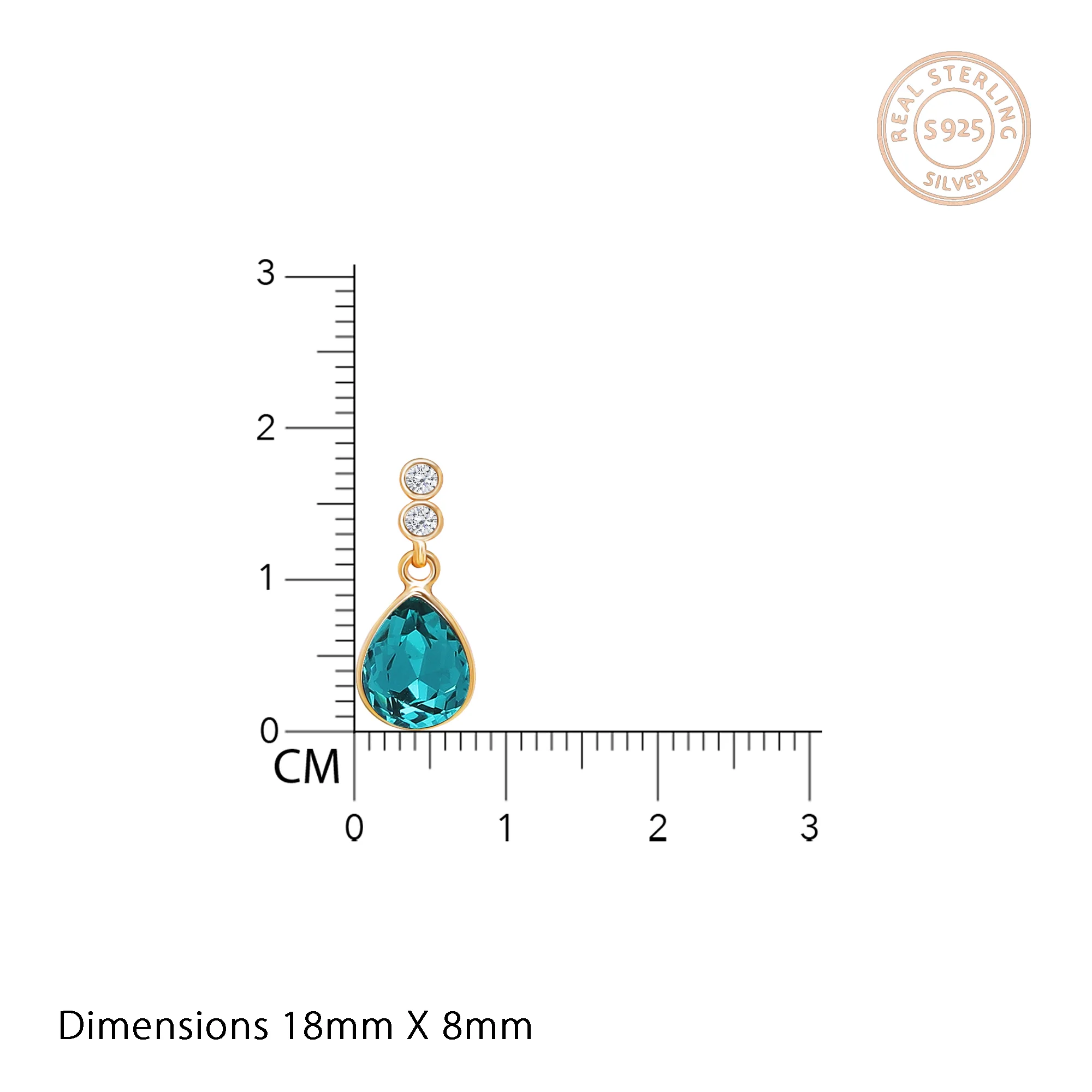 Golden Turquoise Blue Tear Drop Earrings - Image 4