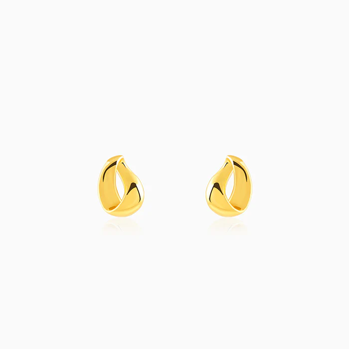 Golden Twisted Loop Earrings