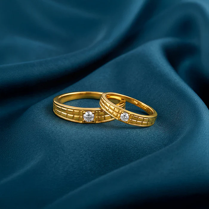 Golden Vintage Love Couple Rings - Image 2