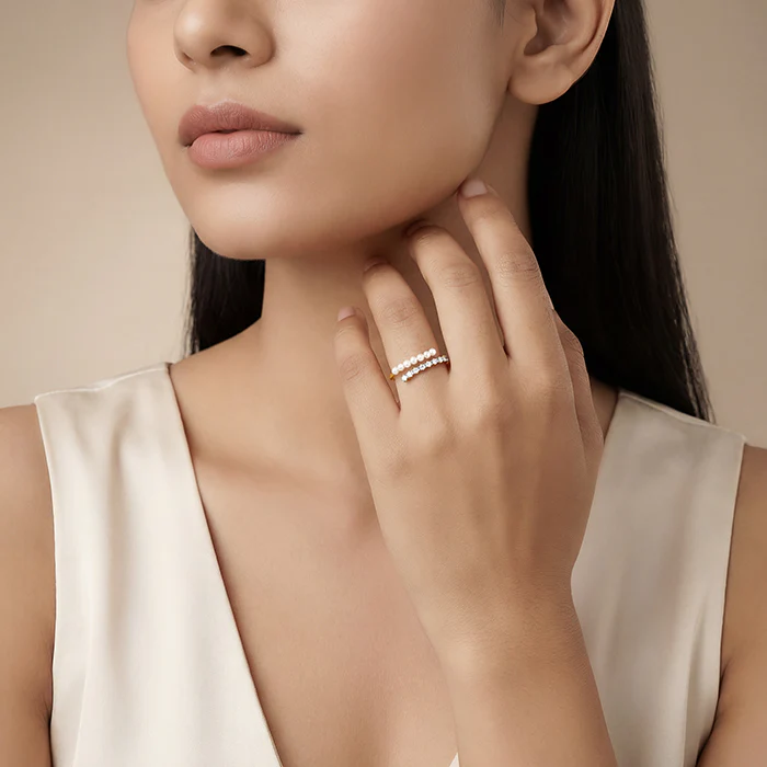 Golden Whoopi Pearl Ring (Size 12) - Image 3