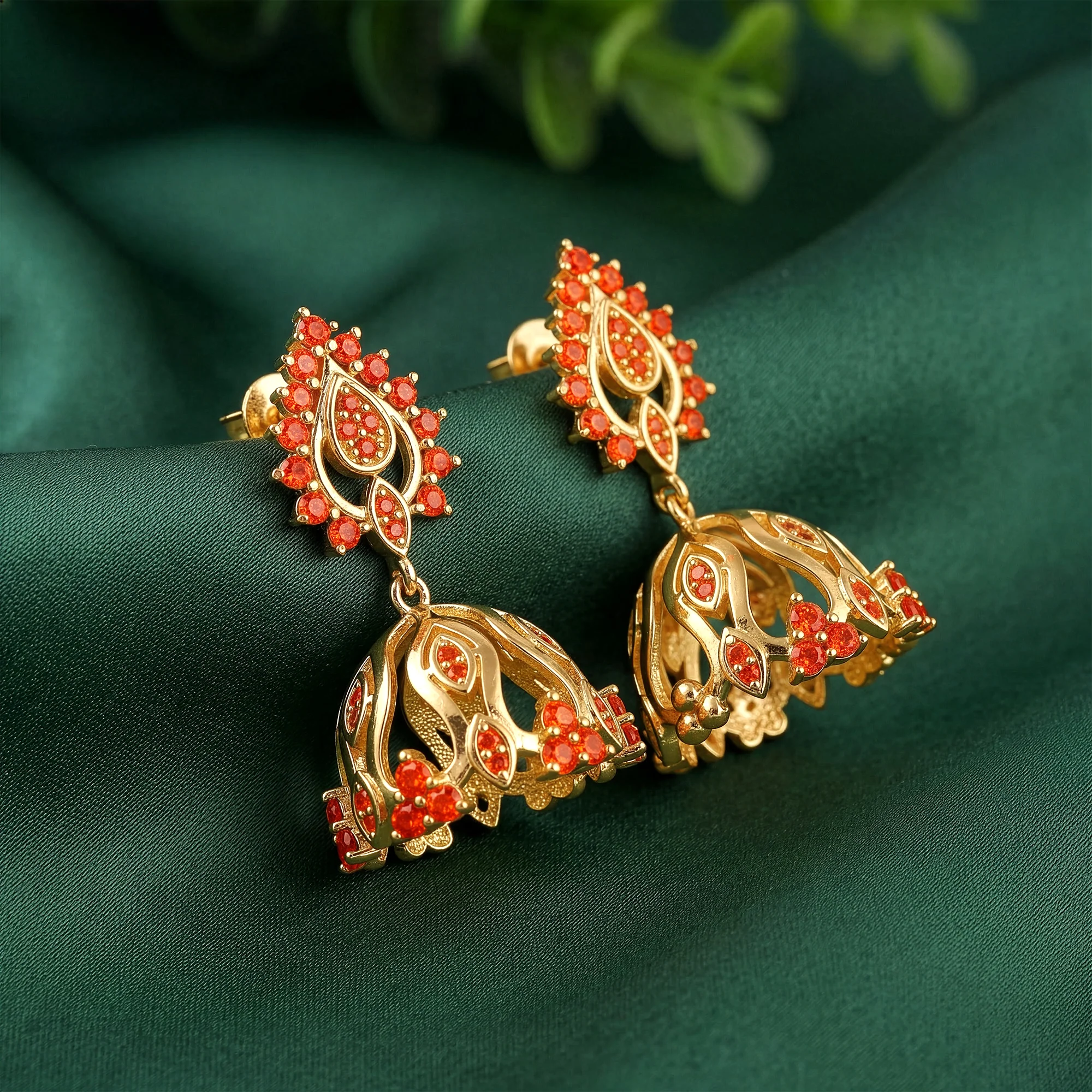 Golden Zafira Crown Earrings - Image 2