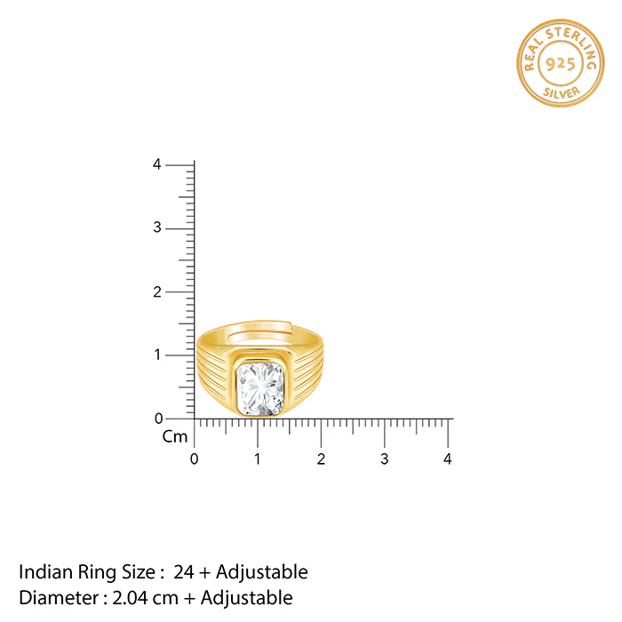 Golden Zircon Glory Ring For Him - Image 7