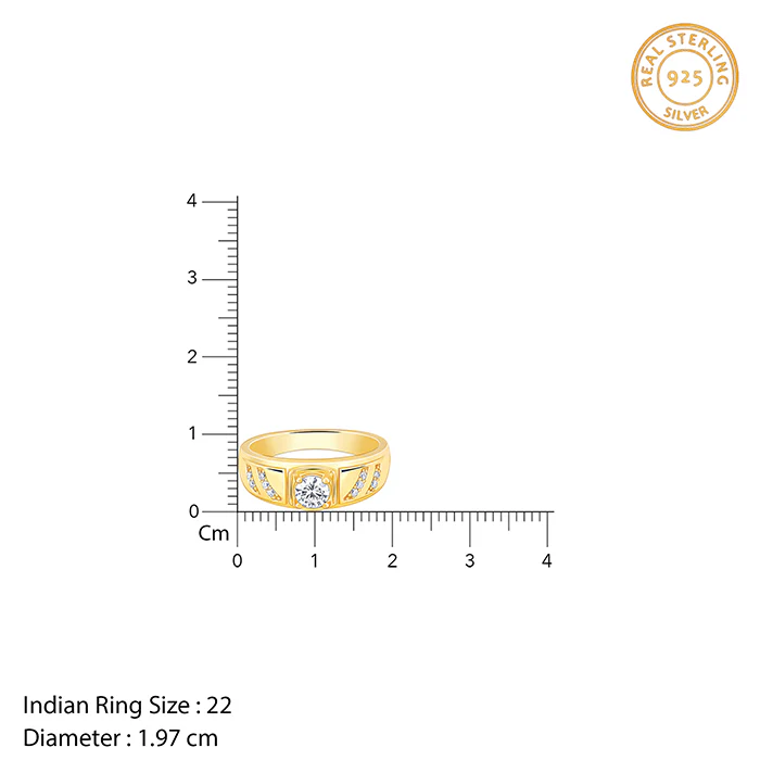 Golden Zircon Ornate Ring For Him - Image 7