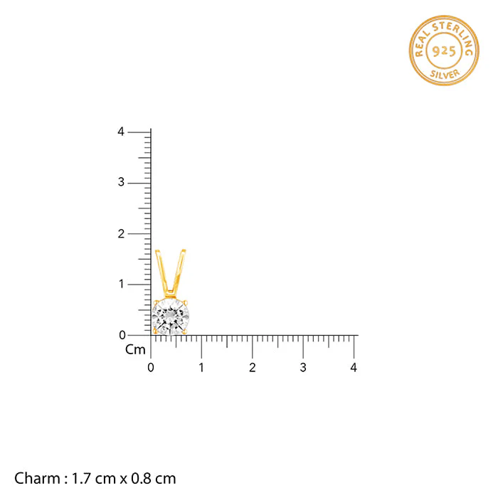 Golden Zircon Pendant with Link Chain - Image 10