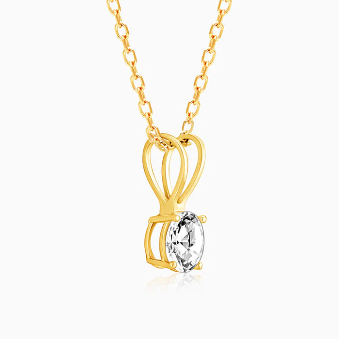 Golden Zircon Pendant with Link Chain - Image 8