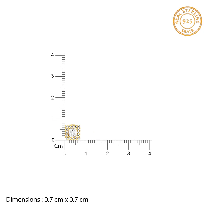 Golden Zircon Square Halo Earrings - Image 5