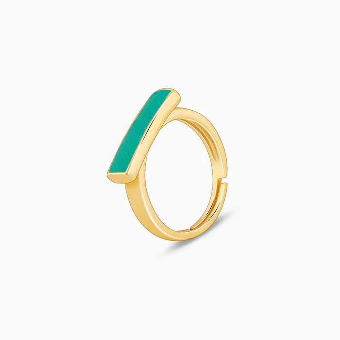 Golden Aquamarine Serenity Ring - Image 4