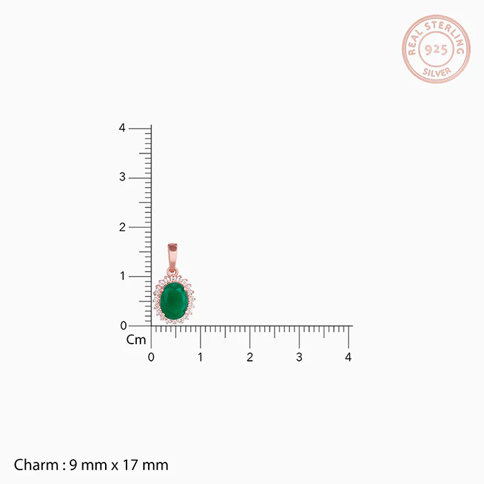 Rose Gold Evergreen Halo Pendant With Link Chain - Image 4