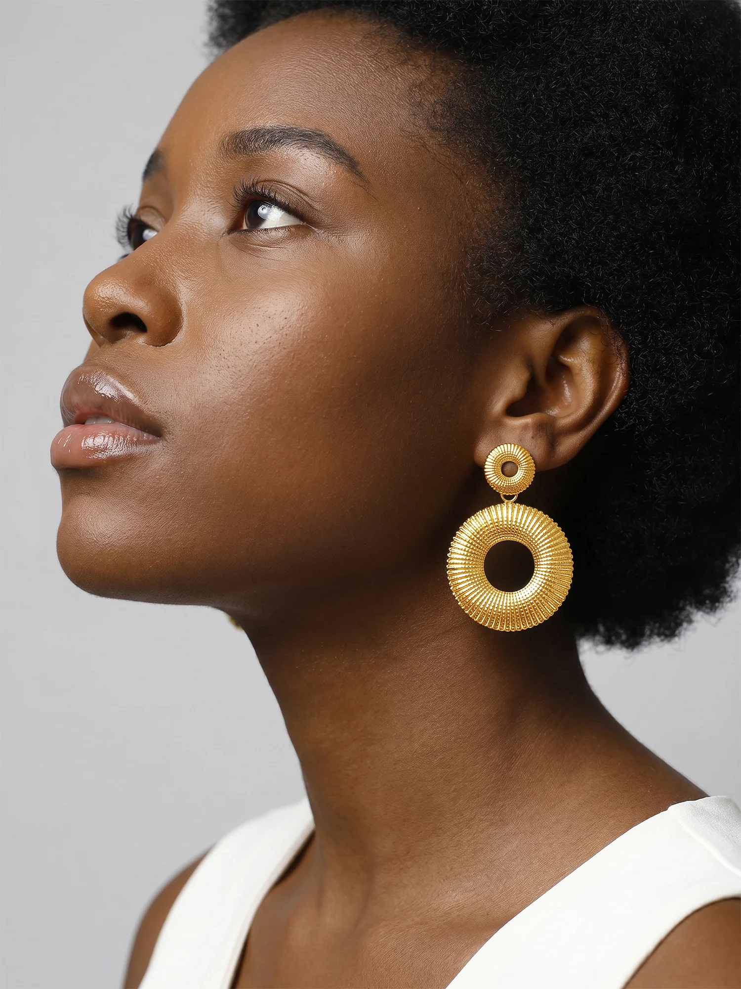 Halo Baby Gold Plated Earrings - Image 3