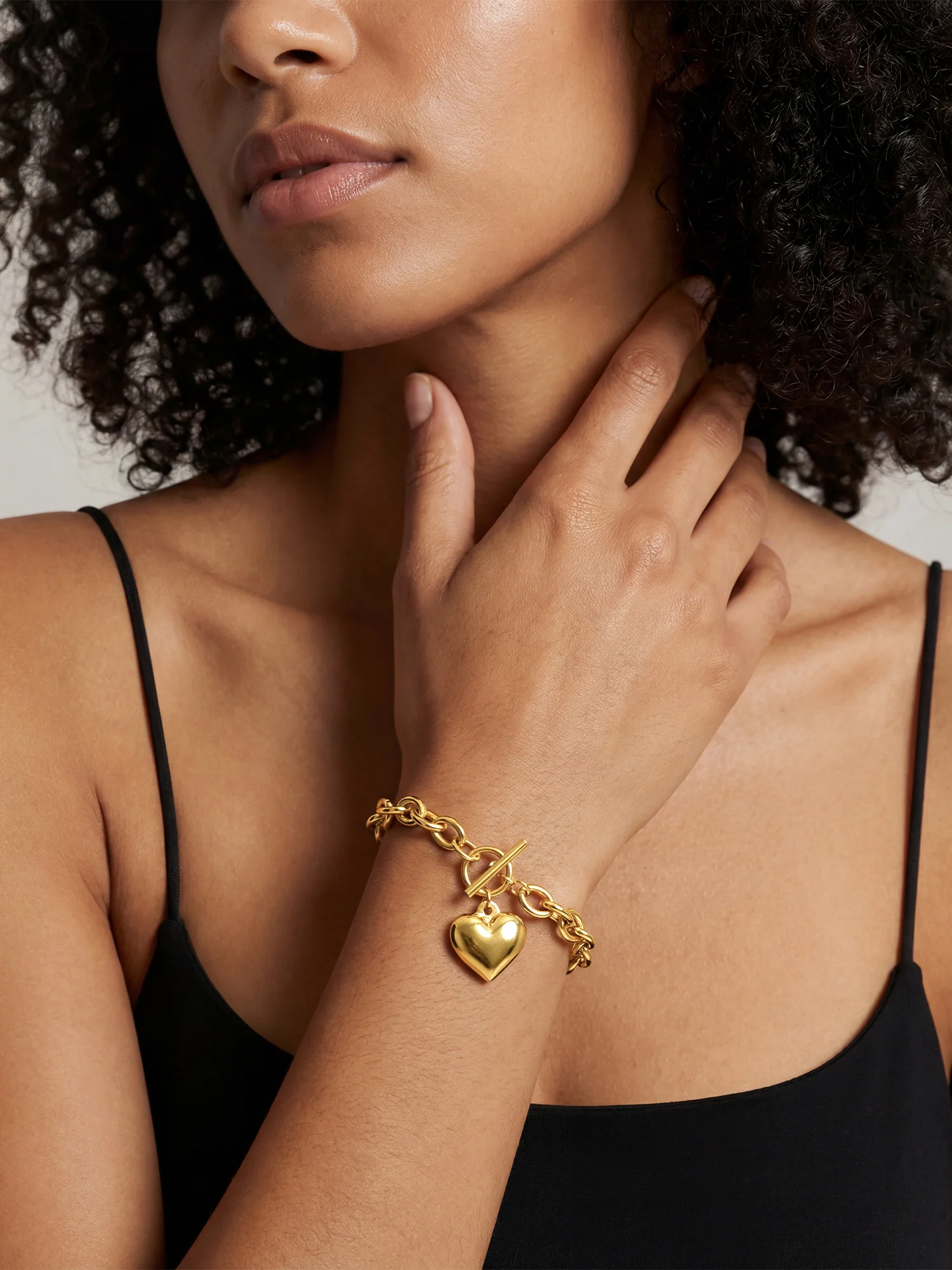 Heart Drop Gold Plated Bracelet - Image 3