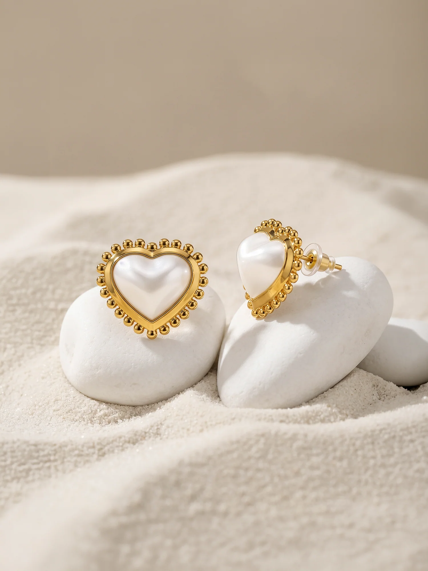 Heart Frame Gold Plated Studs - Image 2
