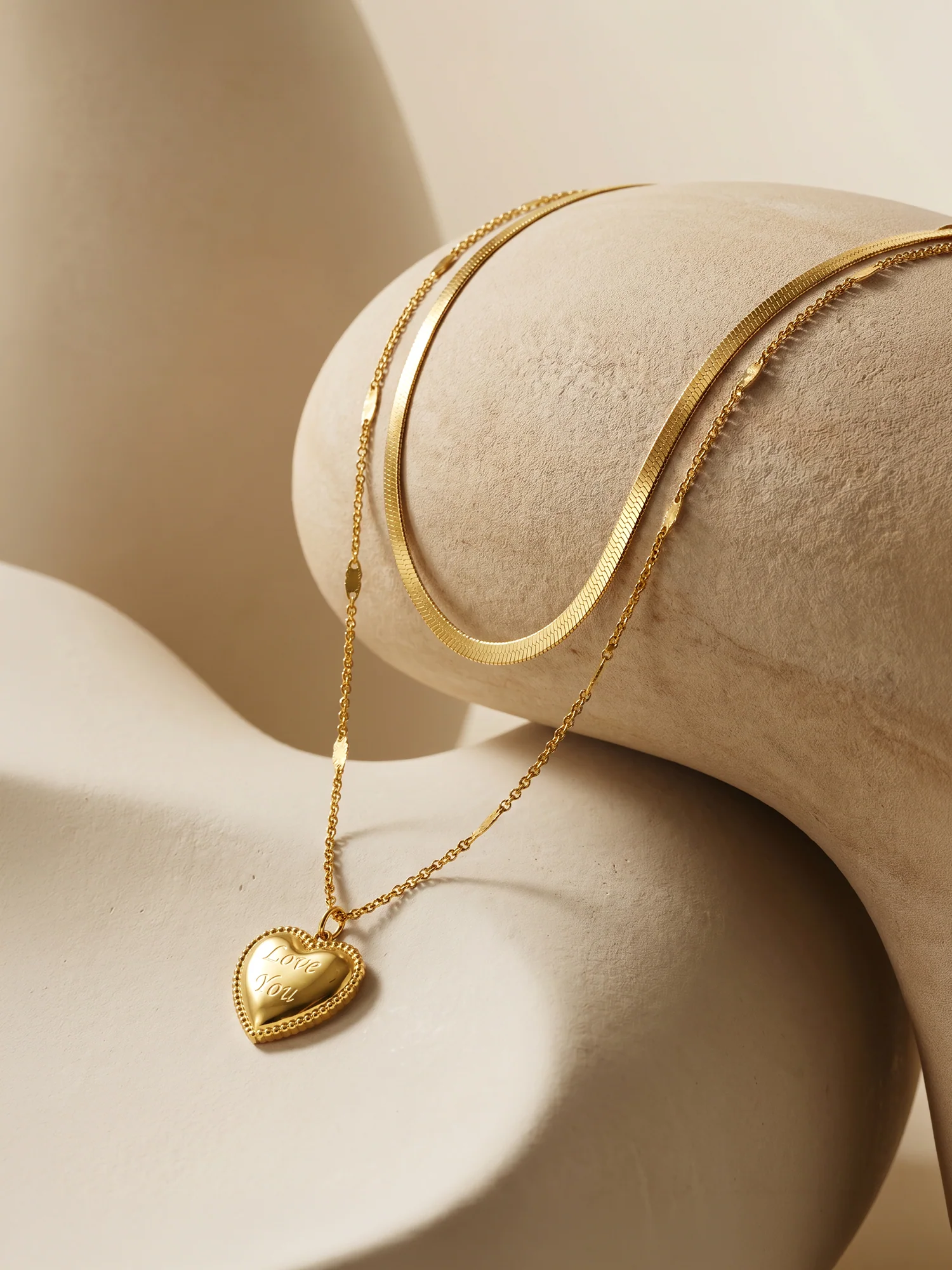 Heart On Lock Gold Plated Necklace - Image 2