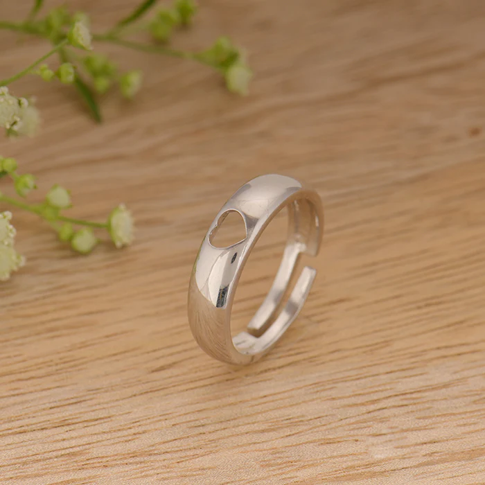Silver Hollow Heart Ring - Image 2