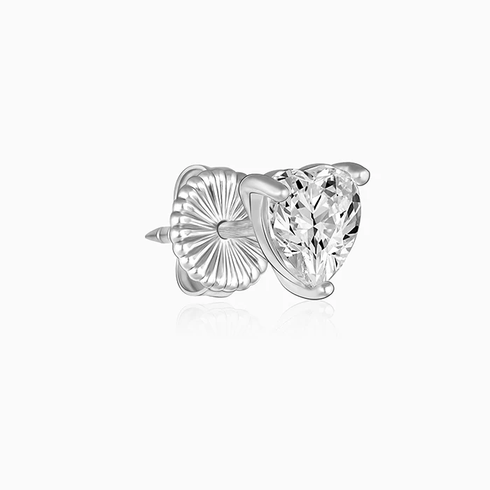 Silver Shape of Heart Earrings - Image 5