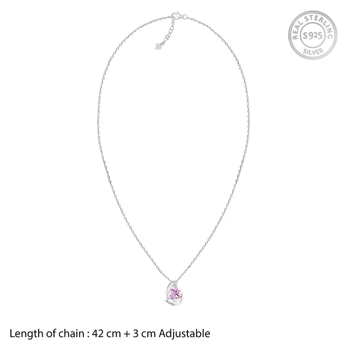 Silver Pink Angel Wings of Protection Necklace - Image 5