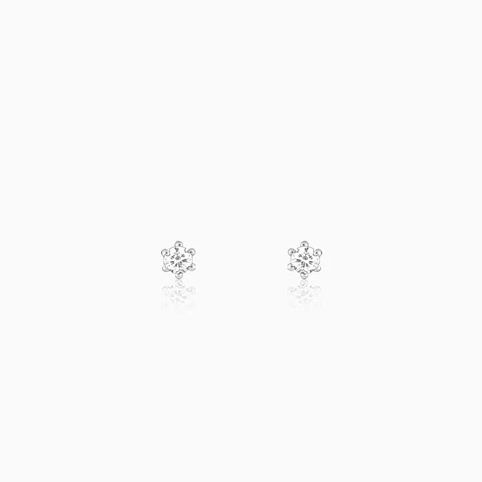Silver Zircon Bubble Stud Earrings