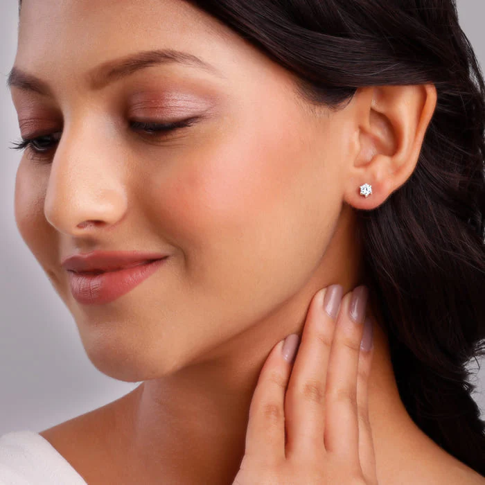 Silver Zircon Bubble Stud Earrings - Image 3