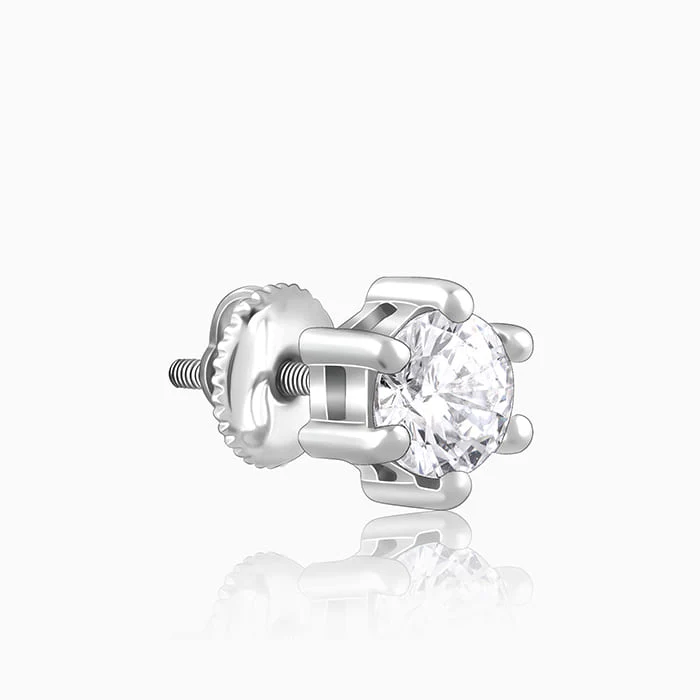 Silver Zircon Bubble Stud Earrings - Image 4