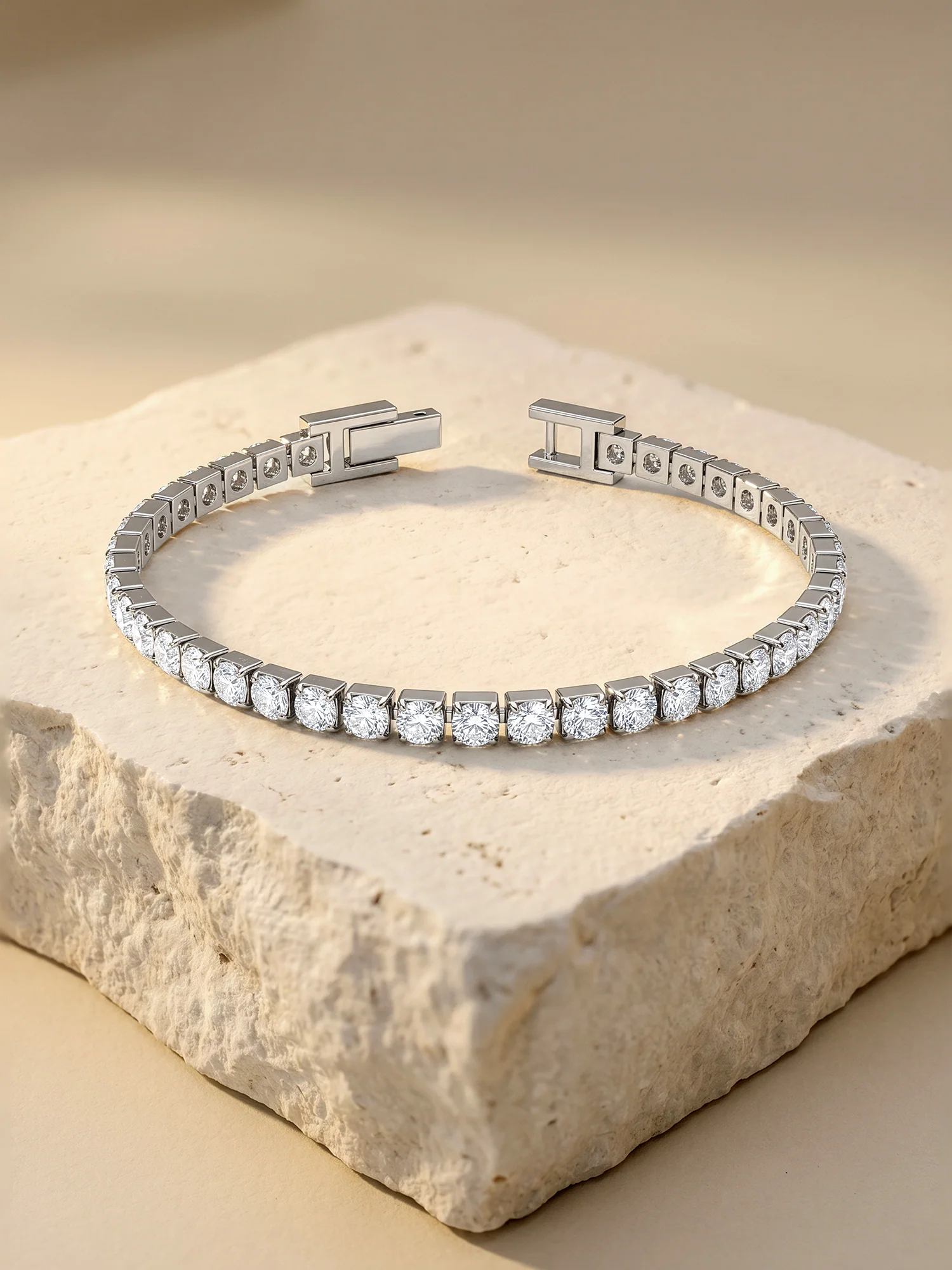 Ice Line Tennis Rhodium Plated Bracelet - Image 2