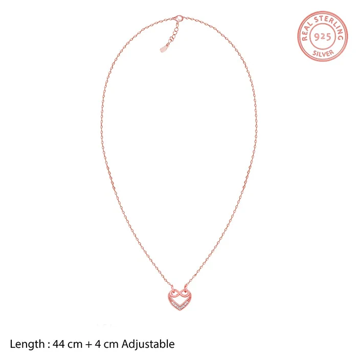 Rose Gold Infinite Love in Heart Necklace - Image 5