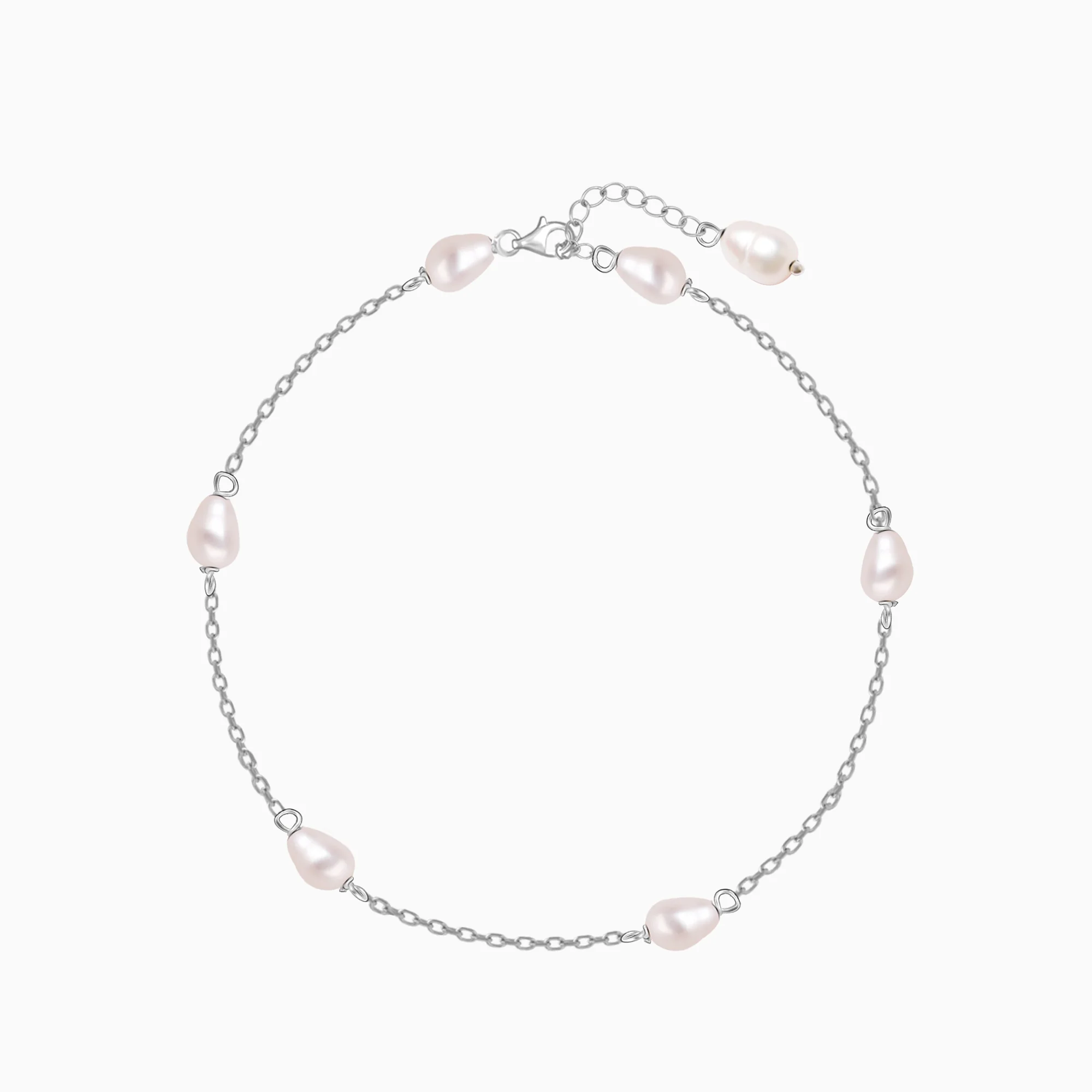 Silver Iridescent Pearl Bracelet