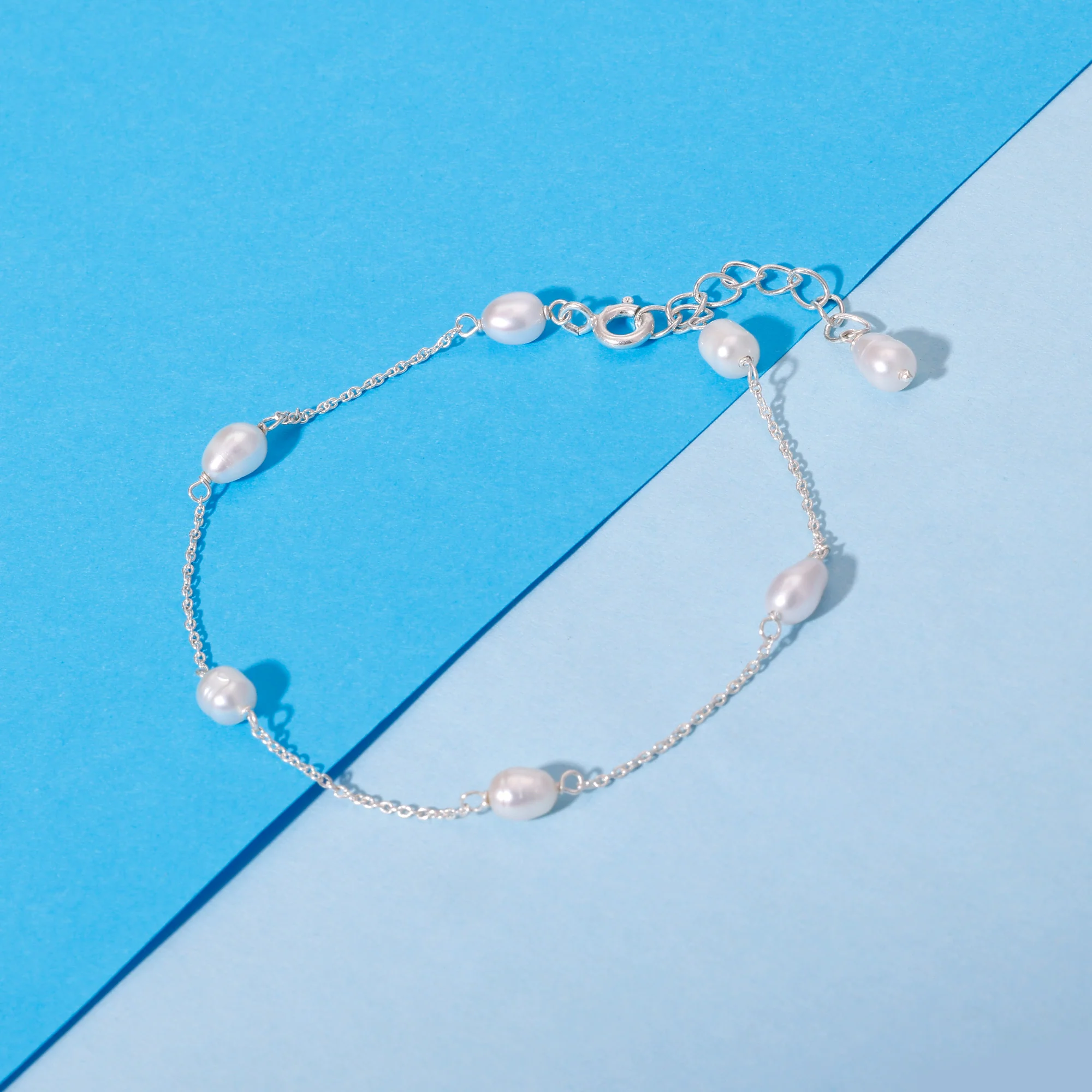 Silver Iridescent Pearl Bracelet - Image 2