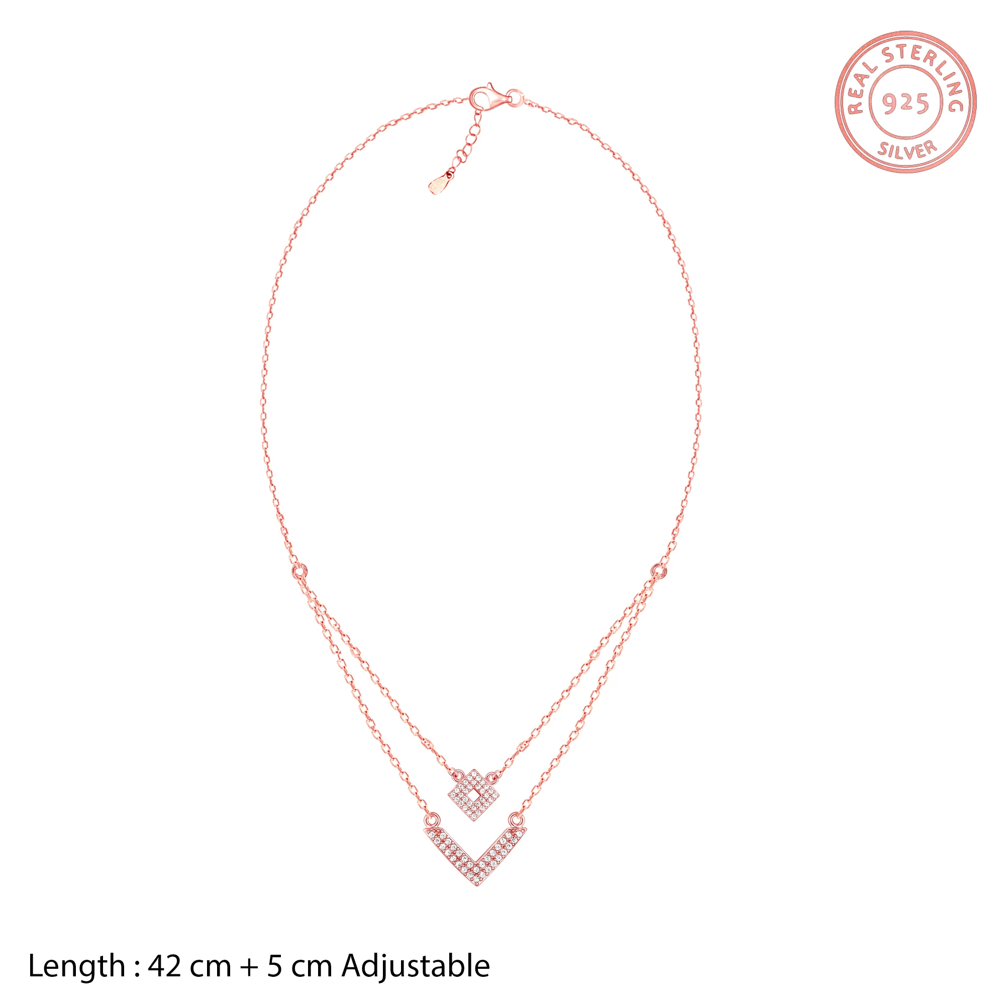 Rose Gold Trendy Layered Necklace - Image 5